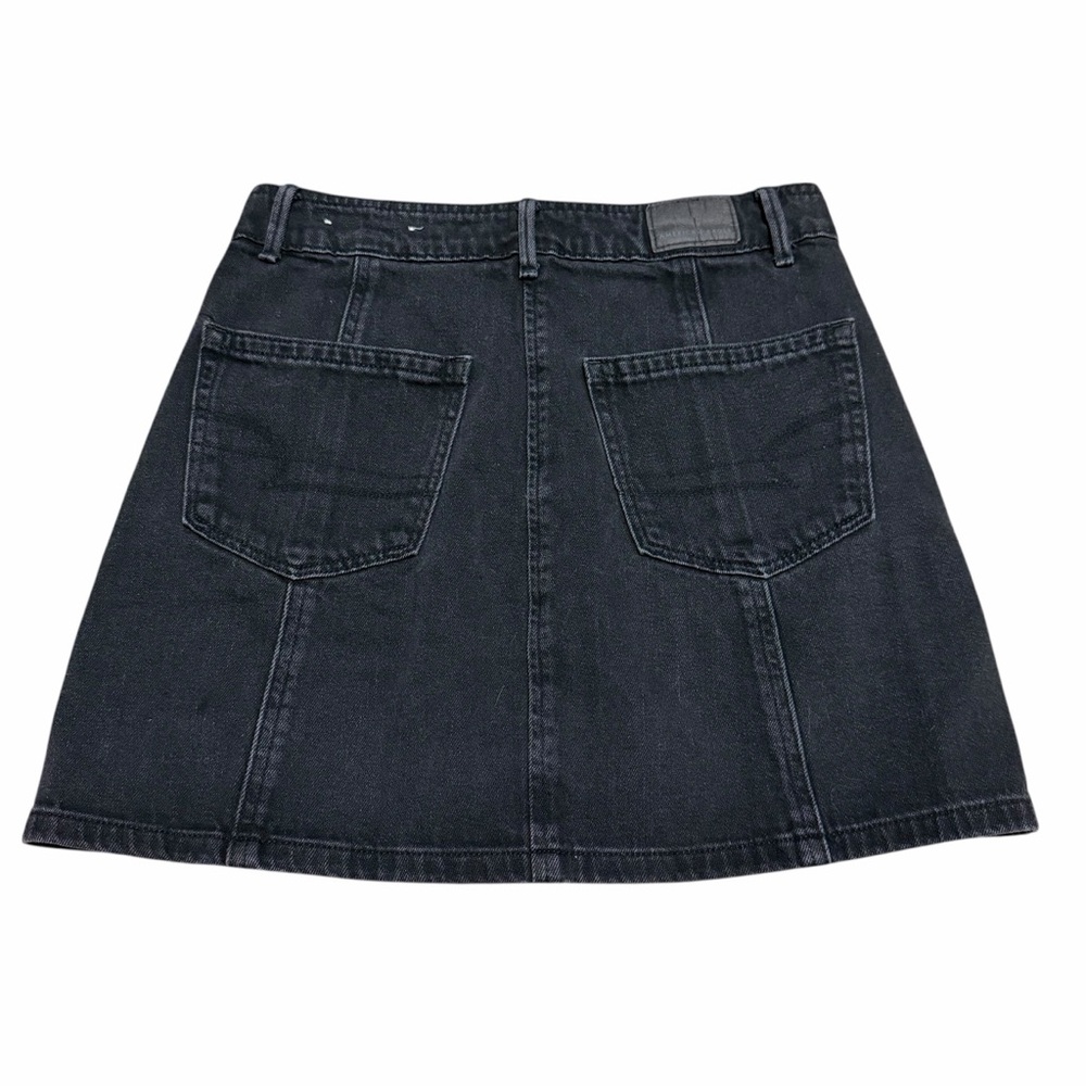 American Eagle Hi-Rise A-Line Black Denim Skirt‎ | Size 2/4 - Picture 4 of 4
